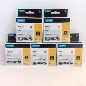 DYMO 1805430 Rhino Pro Industrial Vinilo negro sobre blanco 1 x 18 etiquetas