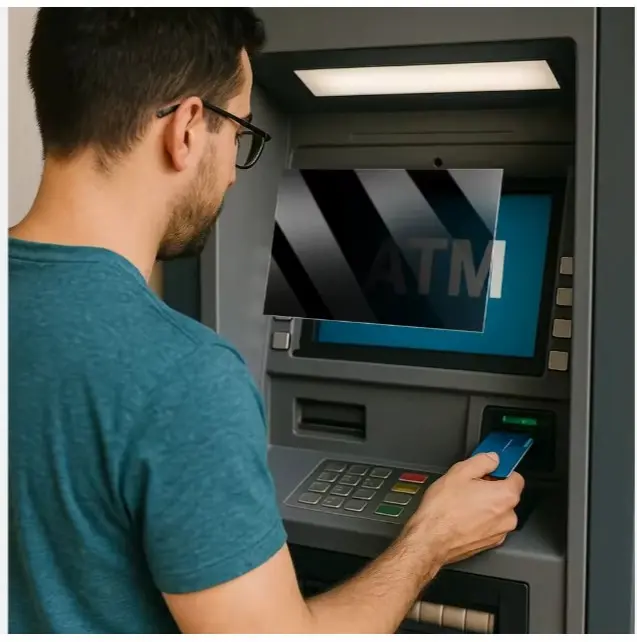 Filtro de Privacidad Premium para Pantallas Industriales y Cajeros Automáticos (ATMs)