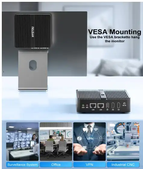HYSTOU Industrial Mini PC N100 | 8GB RAM DDR4 | Windows 11 Pro - Imagen 5