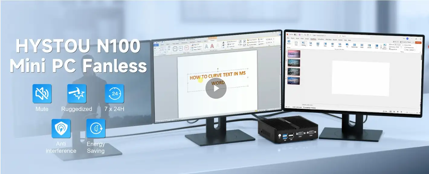 HYSTOU Industrial Mini PC N100 | 8GB RAM DDR4 | Windows 11 Pro