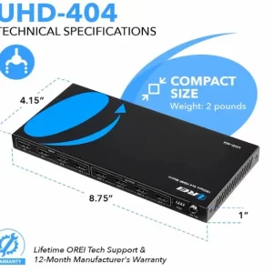 OREI 4x4 HDMI 4K Matrix Switch Splitter 4-In 4-Out UltraHD flyer 7
