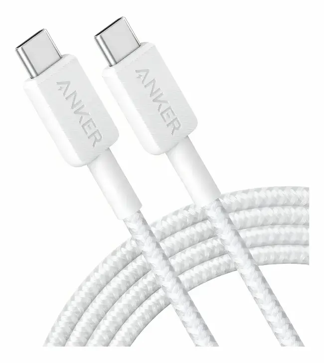 ANKER cable 322 USB-C to USB- C White braided - Imagen 3