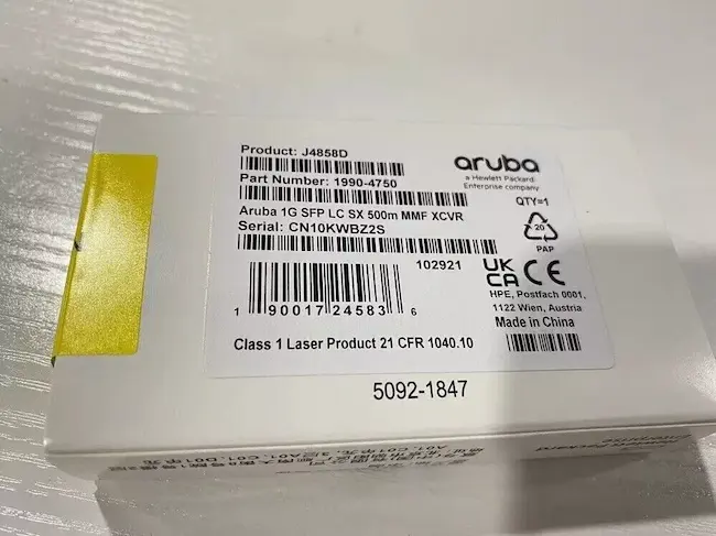 HPE Aruba J4858D - Transceiver SFP 1G LC SX 500m OM2 MMF - Imagen 2