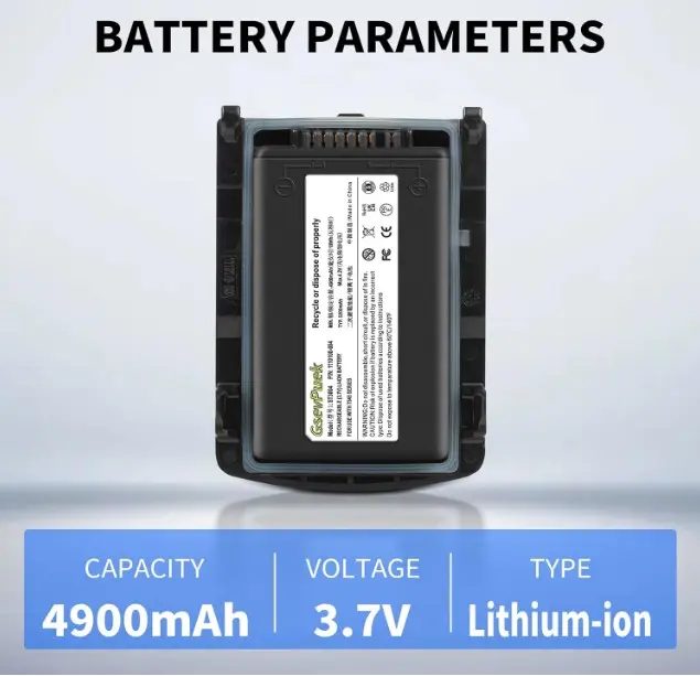 Batería Zebra Omnii XT15 Parámetros de la batería