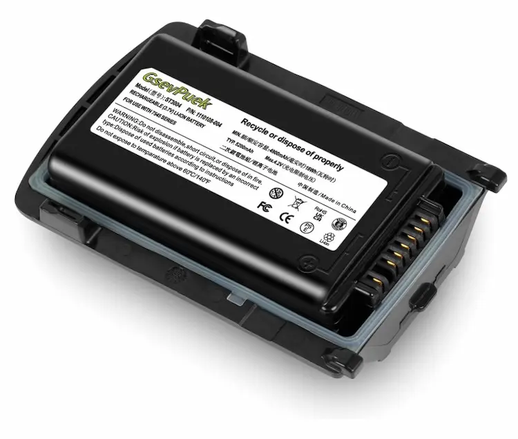 Batería Zebra Omnii XT15 muestra el producto en vista top