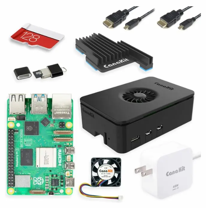 Imagen del contenido del producto Canal Kit Raspberry Pi 5 16GB Starter Kit PRO