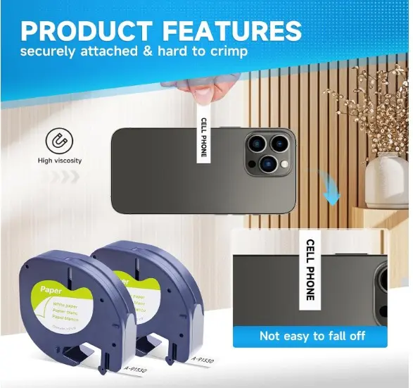 Cintas Compatibles de Repuesto para Rotuladoras DYMO LetraTag (Paquete x 5 unidades) - Imagen 4