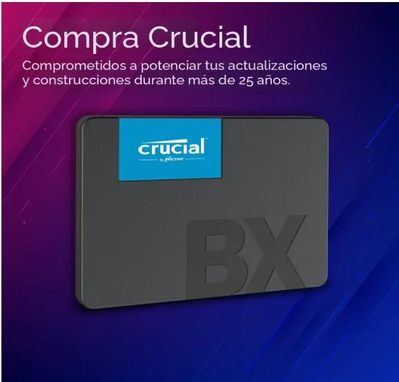 Disco Estado Sólido SSD Crucial BX500 2.5" SATA III Workstation - Imagen 3