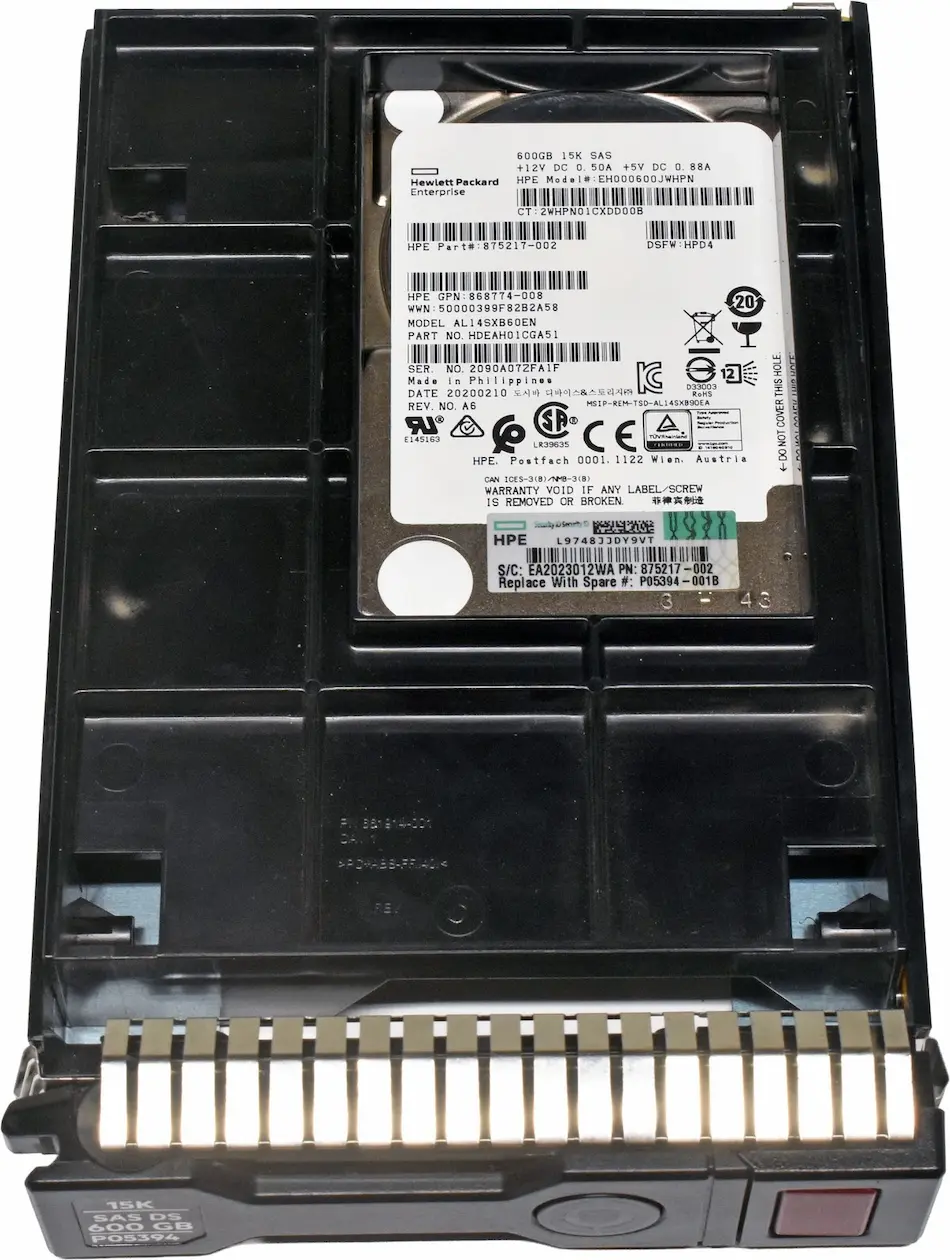Disco Duro HPE 600GB SAS 12G 15K LFF SCC Mission Critical (P05394-001)