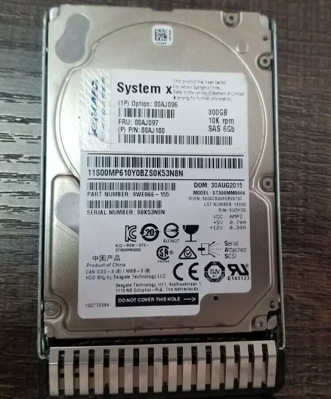 Lenovo 300GB 2.5" 10k 5G SAS HDD xSeries Line
