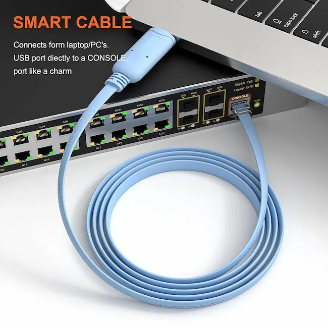 USB to RS232 Serial to RJ45 CAT5 Console Adapter Cable for Cisco Routers FTDI - Imagen 2