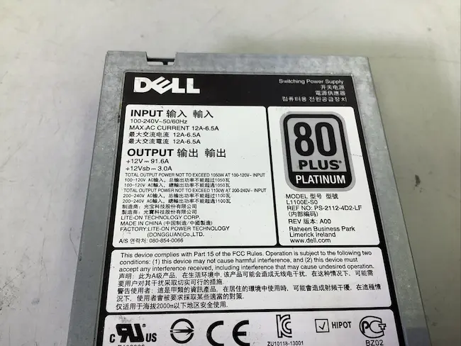 Fuente de Poder Servidor Dell L1100E-S1 1100W Certificada - Imagen 6