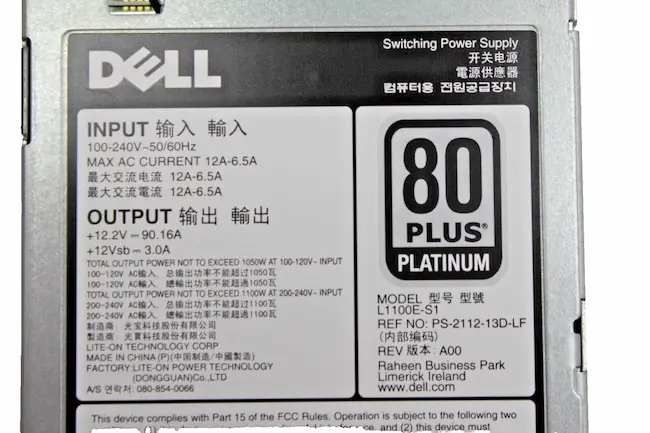 Fuente de Poder Servidor Dell L1100E-S1 1100W Certificada - Imagen 3