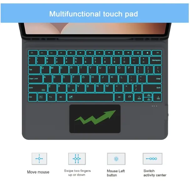 Touch pad multifuncionañl Funda Teclado Samsung Galaxy Tab S10+ S9