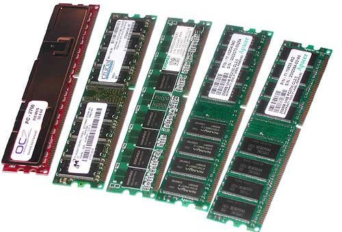 Mostrario de Memorias RAM