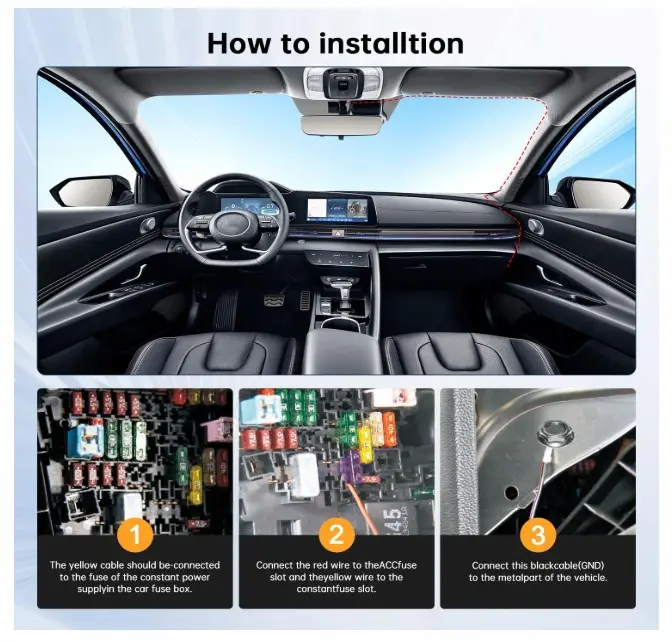 Milerong Dash Cam Hardwire Installation
