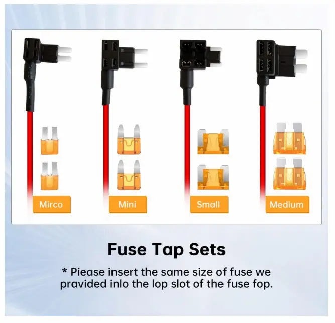 Milerong Dash Cam Hardwire Kit Fuse set