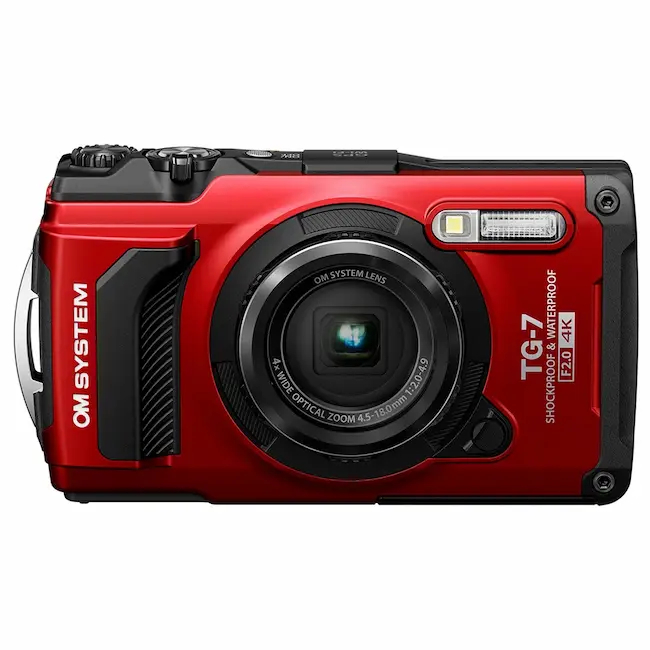 OM SYSTEM Tough TG-7 Digital Camera V110030BU000) front red