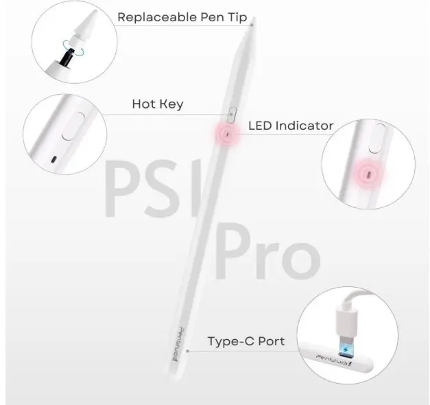 PS1-Pro Stylus Pen for Apple iPad 2018-2025 - Imagen 7
