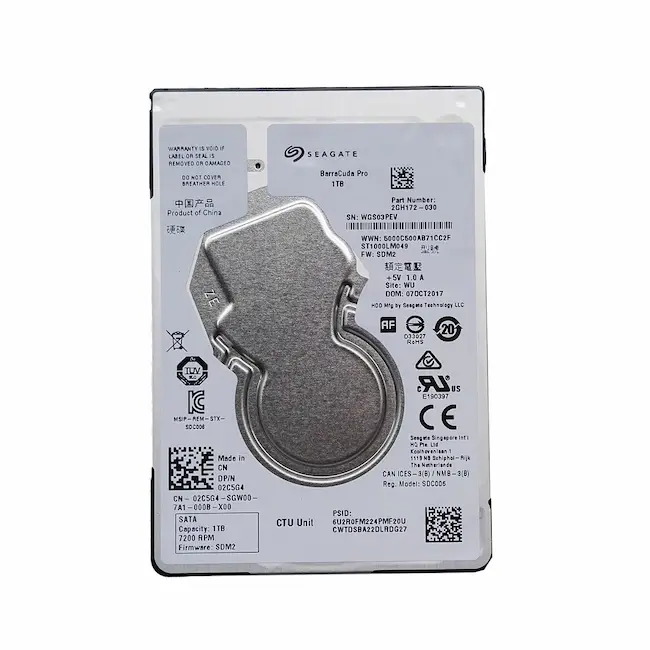 Seagate BarraCuda 1TB 7200 RPM 128MB SATA 2.5" HDD