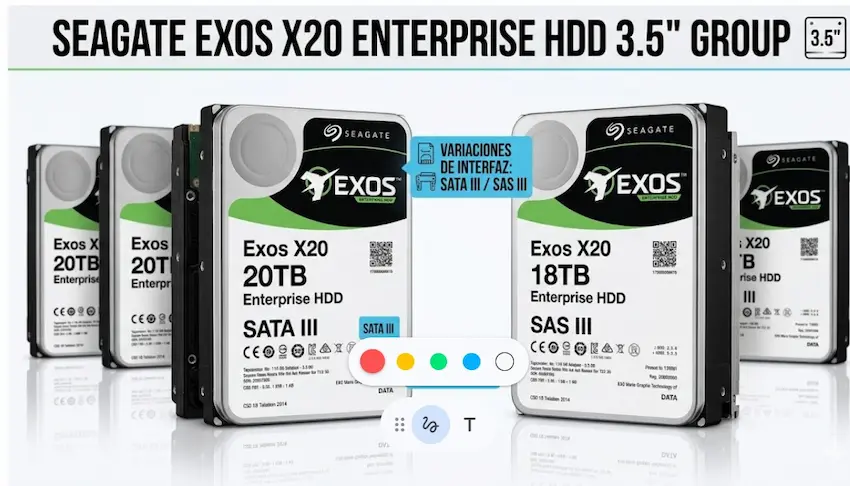 Seagate Exos X20 Enterprise HDD 3.5" (Capacidades e Interfases)