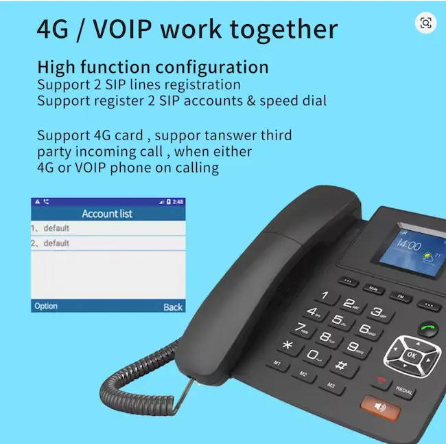 Teléfono inalámbrico de escritorio 4GP03-4G 3