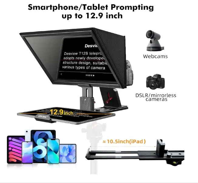 Teleprompter de Metal Desview T12S 12.9 Pulgadas - Imagen 3