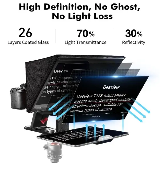 Teleprompter de Metal Desview T12S 12.9 Pulgadas - Imagen 4