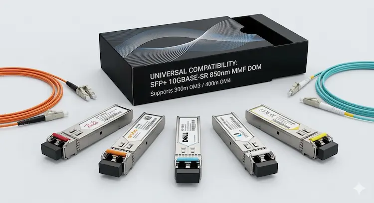 Transceiver SFP+ 10GBASE-SR 850nm 300m/400m MMF DOM