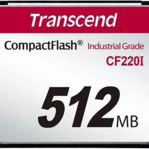 Vista de la etiqueta del producto Transcend Industrial 512 MB Compact Flash Card