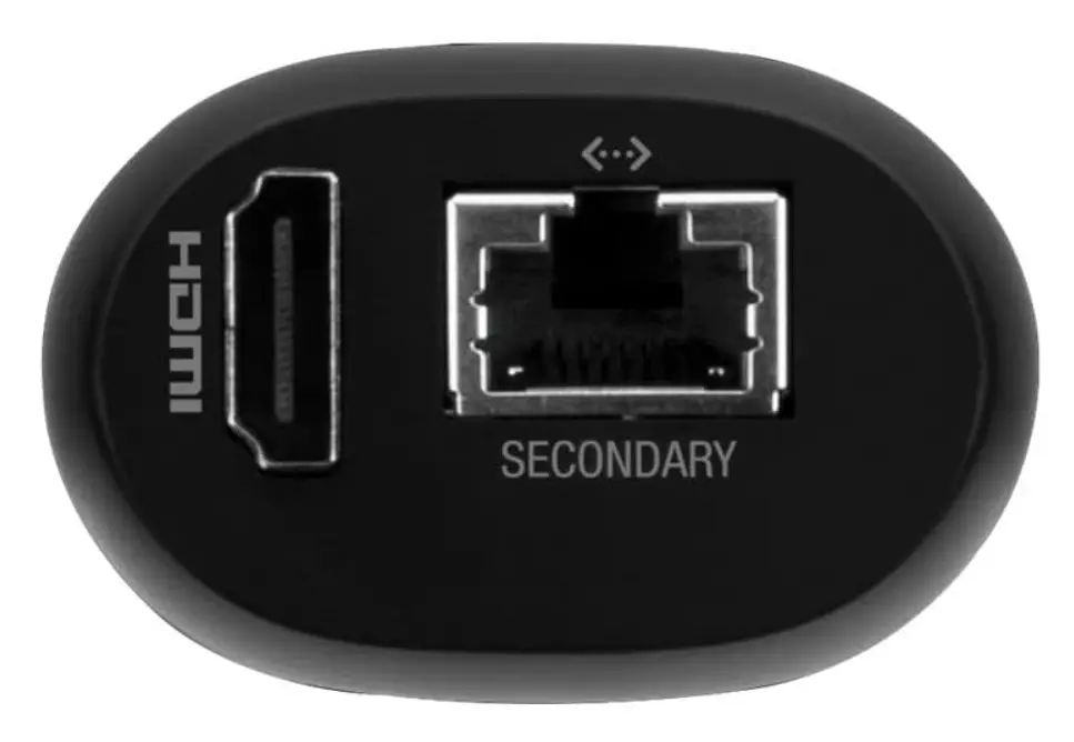 Ubiquiti UniFi Protect ViewPort PoE puertos HDMI y Ethernet vista inferior.