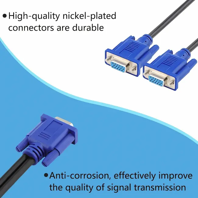 Muestra en la imagen que el Y-splitter adapter cable From 1 PC to 2 VGA SVGA no es corrosivo